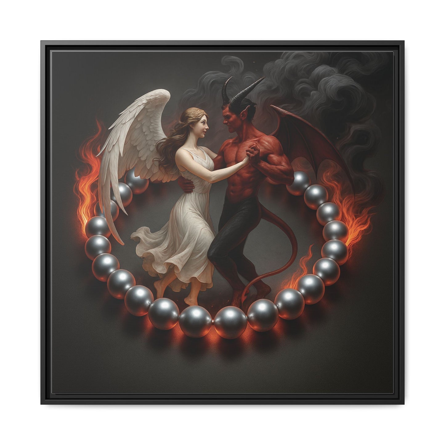 Flamor | Square Canvas Wall Art – 30x30" (76x76 cm), Black Frame, Pinewood & Cotton-Polyester Blend