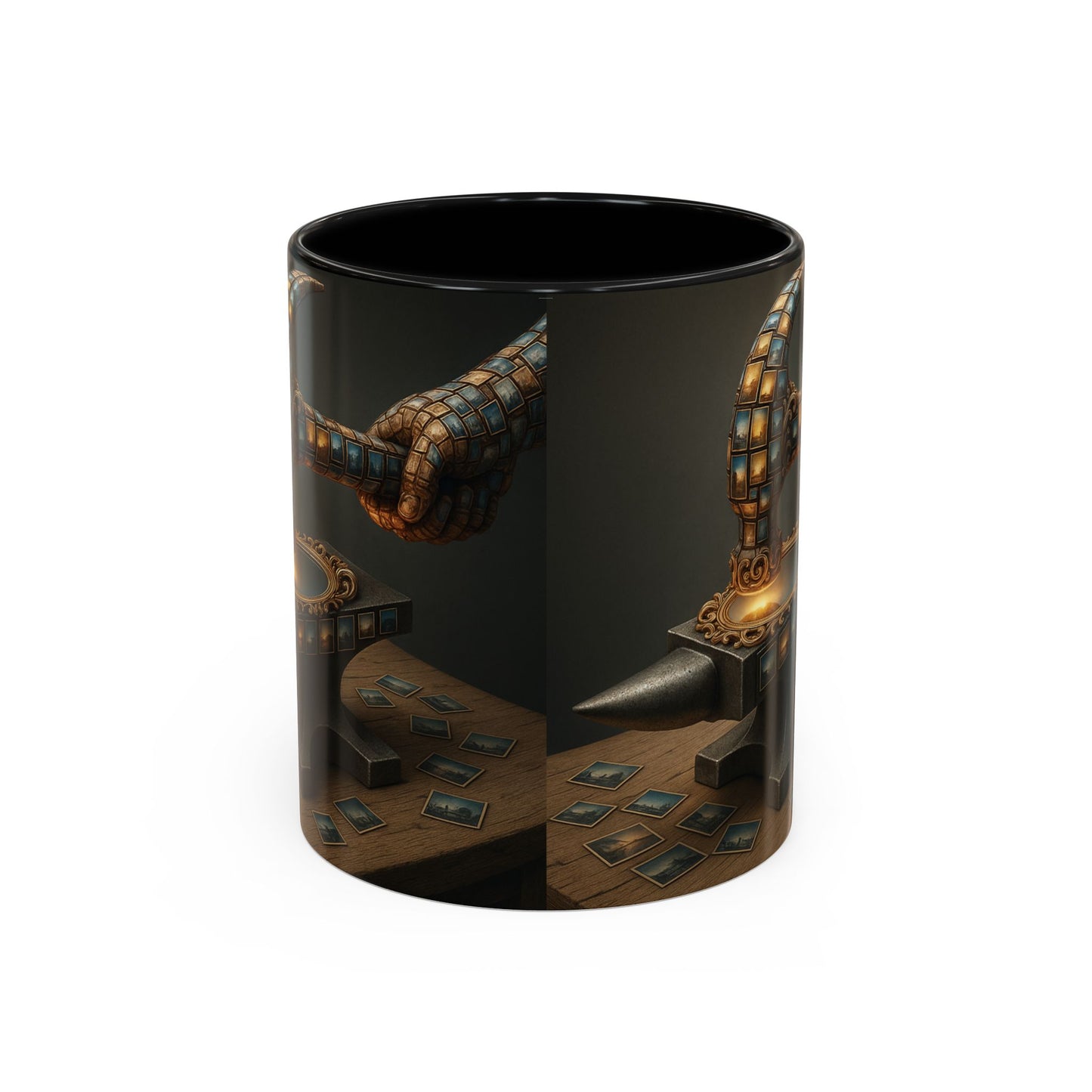 Mnéthos | Mug – Ceramic 11 oz (325 ml) Coffee/Tea Cup, Black Interior & Handle