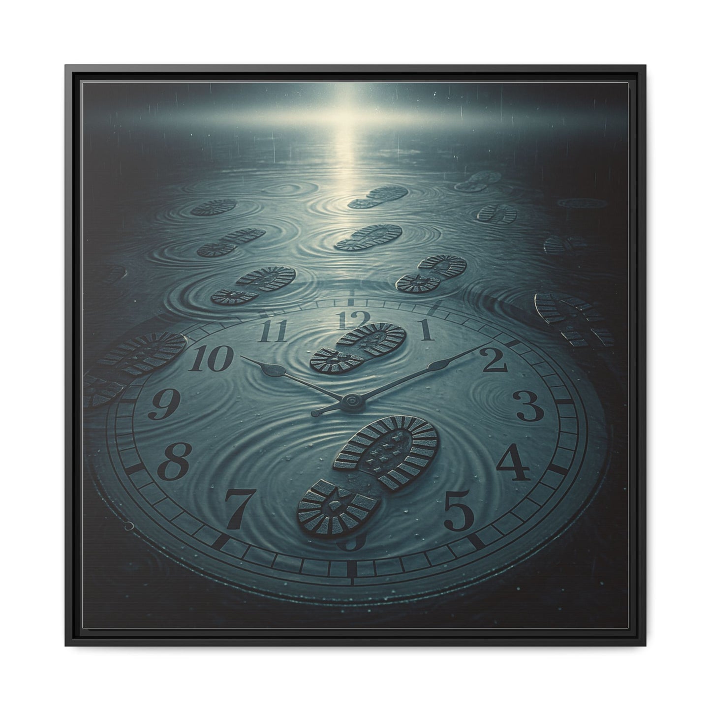 Vestund | Square Canvas Wall Art – 30x30" (76x76 cm), Black Frame, Pinewood & Cotton-Polyester Blend
