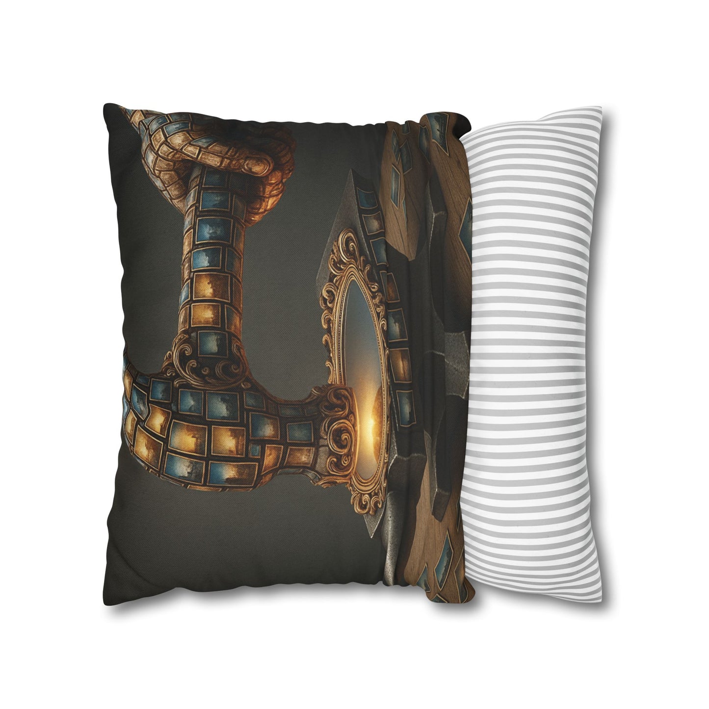 Mnéthos | Decorative Pillow 18"×18" (45×45 cm) – 100% Spun Polyester, Double-Sided Print, Hidden Beige Zipper, Machine Washable 40°C