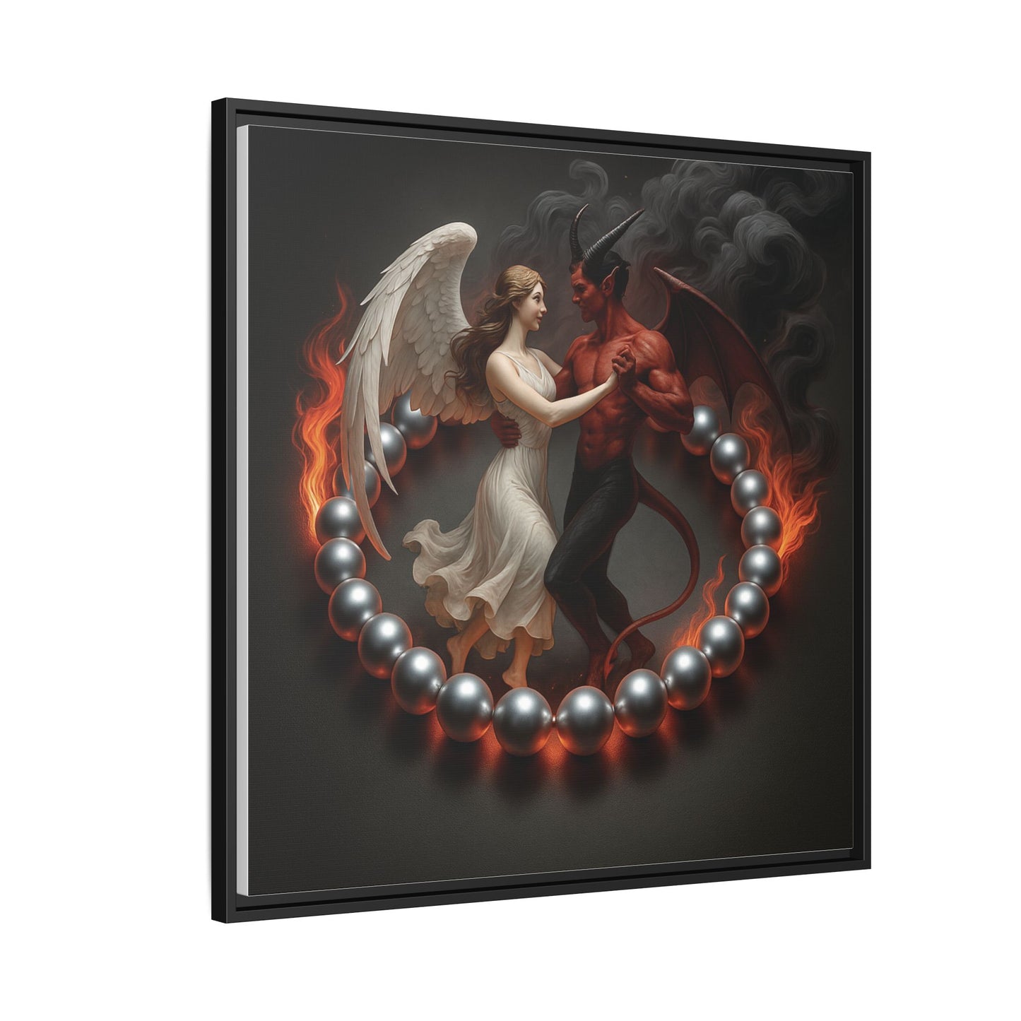 Flamor | Square Canvas Wall Art – 30x30" (76x76 cm), Black Frame, Pinewood & Cotton-Polyester Blend