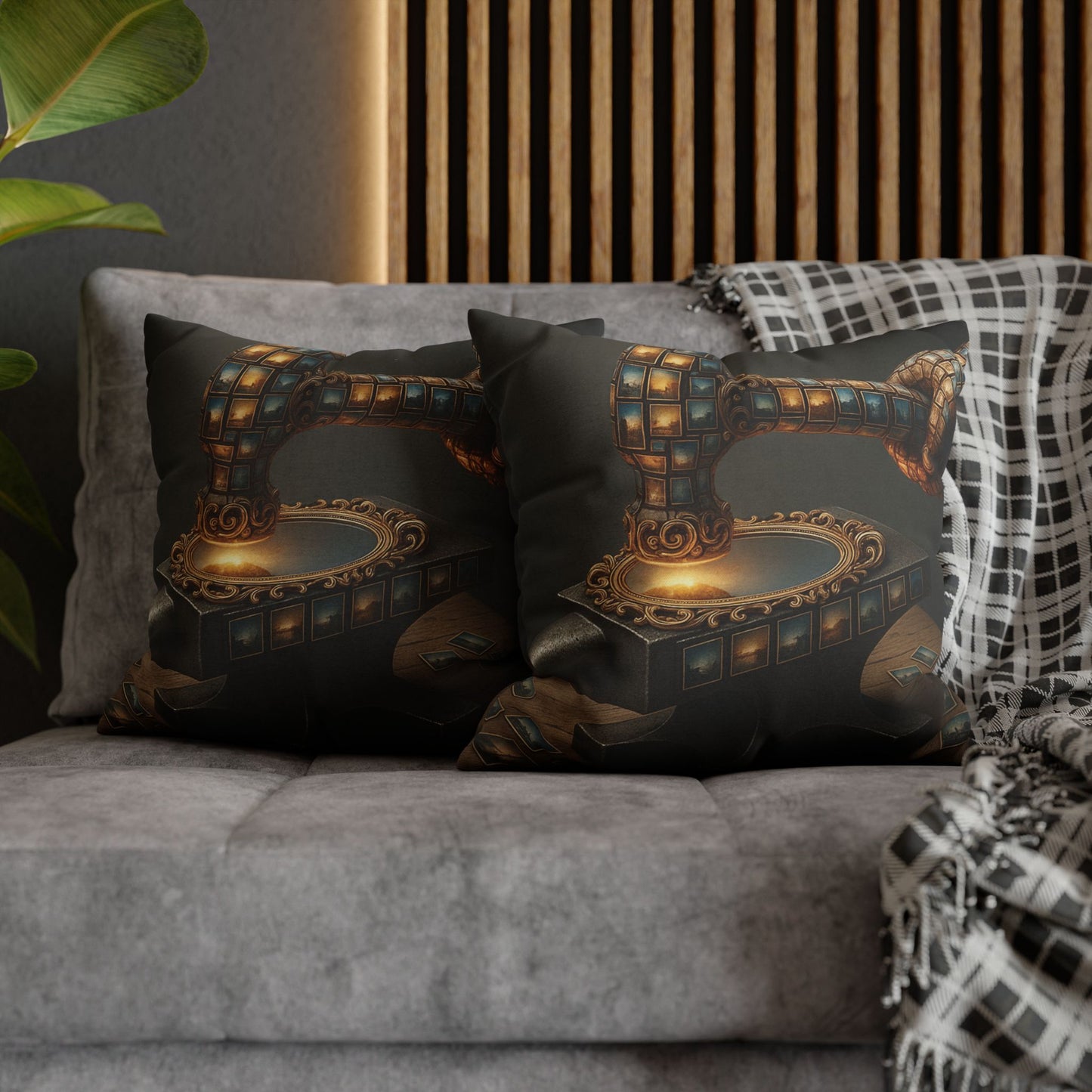 Mnéthos | Decorative Pillow 18"×18" (45×45 cm) – 100% Spun Polyester, Double-Sided Print, Hidden Beige Zipper, Machine Washable 40°C