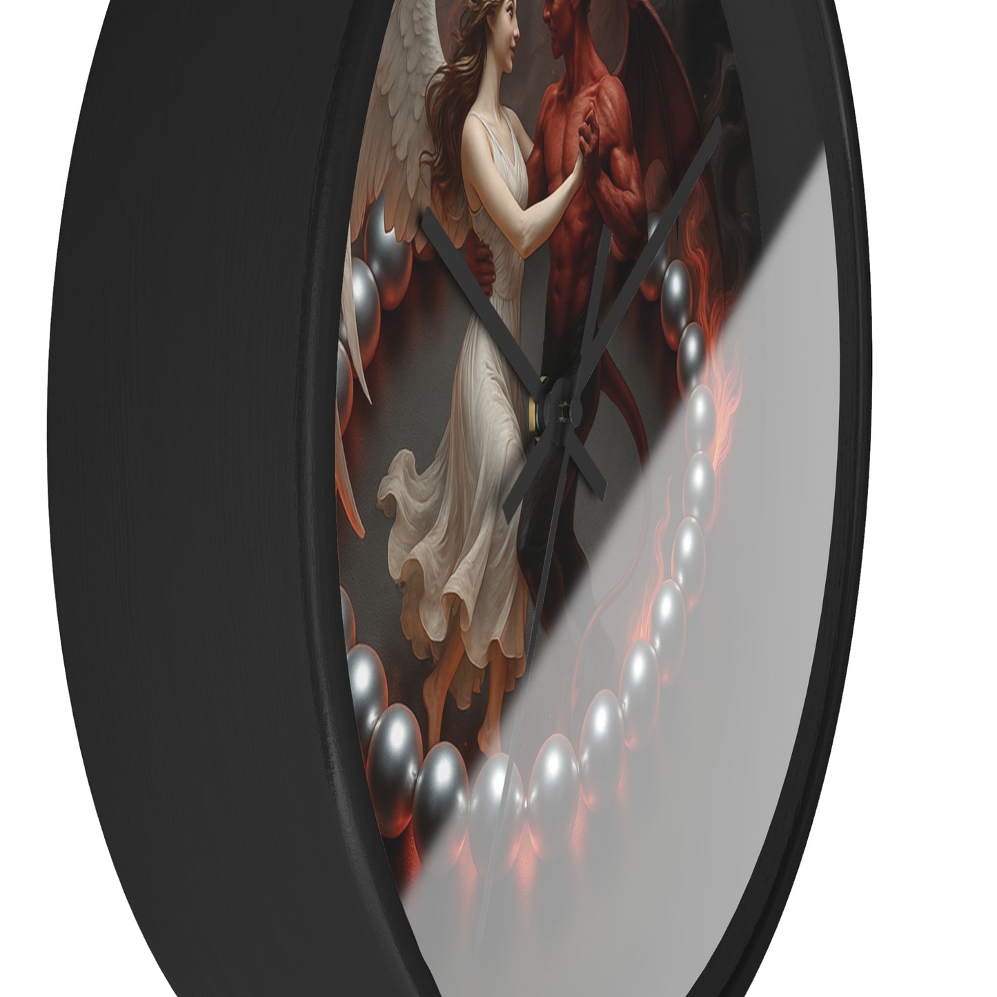 Flamor | Round Wall Clock – Black Frame, 10" x 10" (25×25 cm), Vibrant Colors, Easy to Hang
