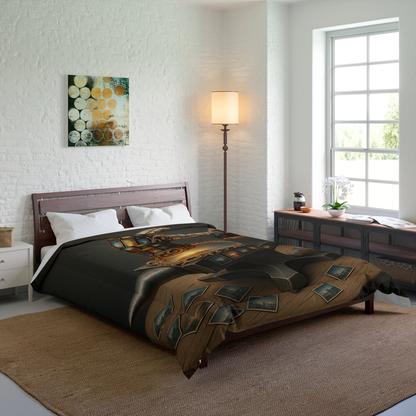 Mnéthos | Lightweight 100% Polyester Comforter 88x88" (224x224 cm) – Soft, Colorful & Year-Round Use