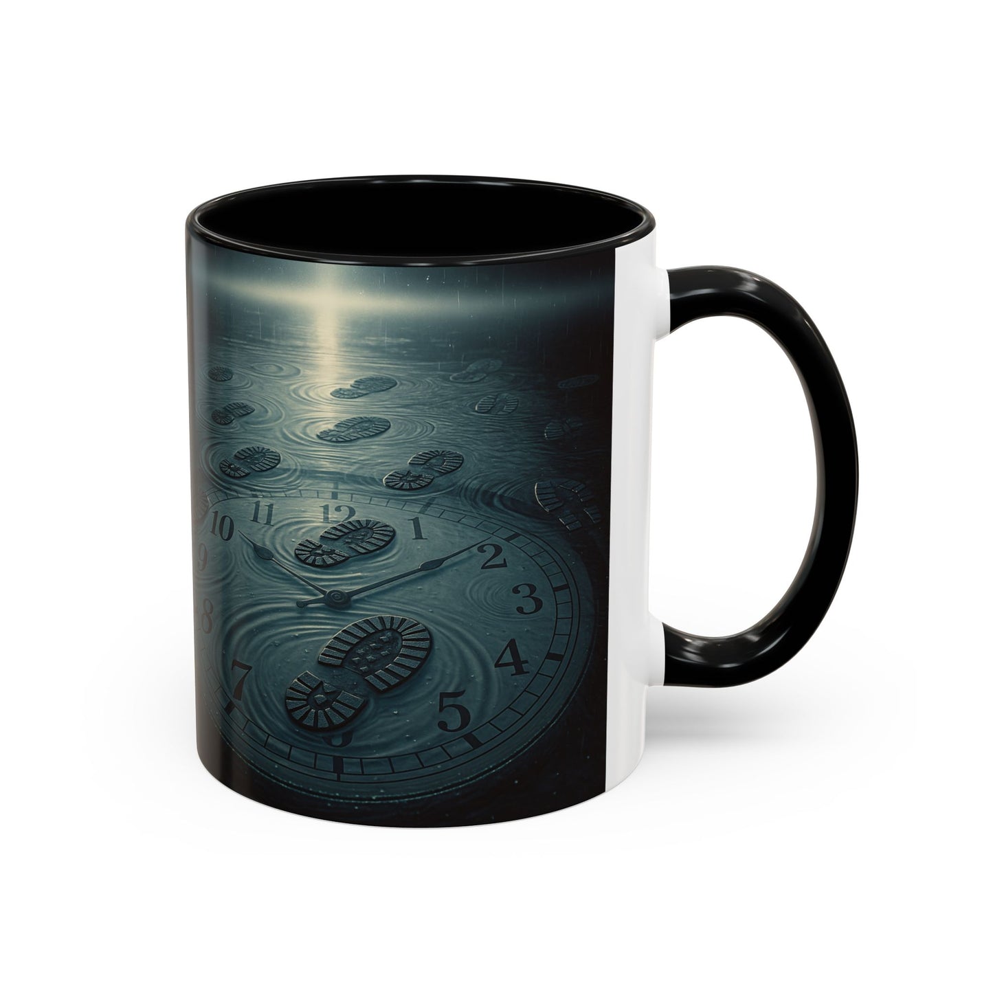 Vestund | Mug – Tasse à café/thé en céramique 325 ml (11 oz), intérieur et anse noirs
