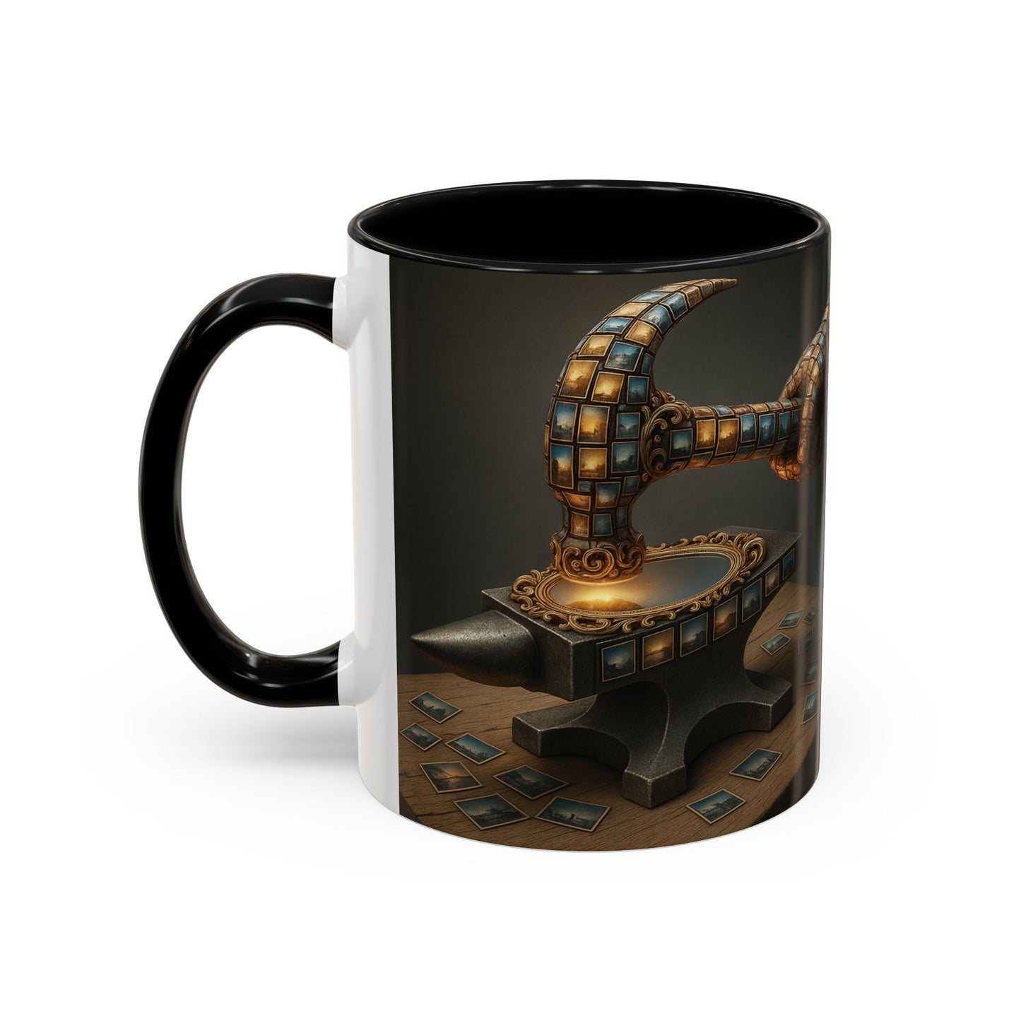 Mnéthos | Mug – Ceramic 11 oz (325 ml) Coffee/Tea Cup, Black Interior & Handle