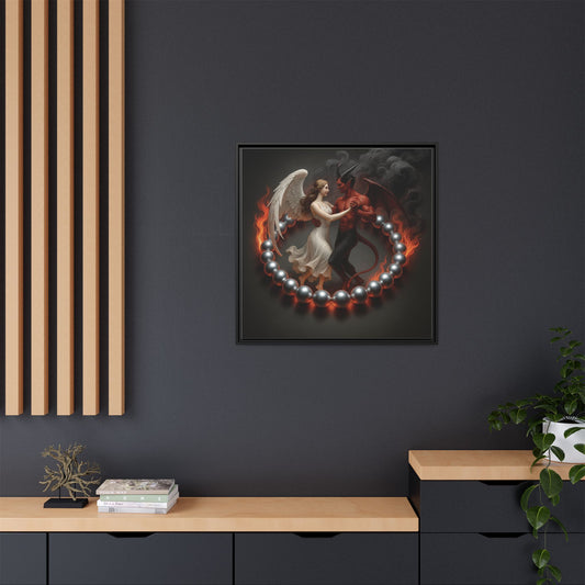 Flamor | Square Canvas Wall Art – 30x30" (76x76 cm), Black Frame, Pinewood & Cotton-Polyester Blend