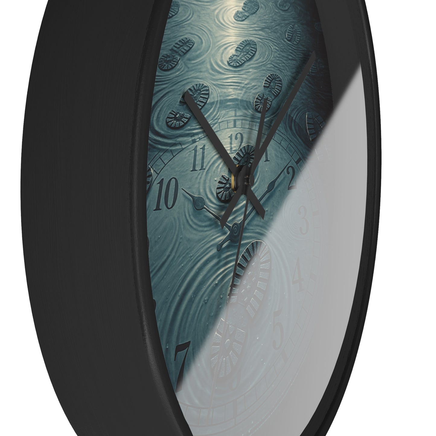 Vestund | Round Wall Clock – Black Frame, 10" x 10" (25×25 cm), Vibrant Colors, Easy to Hang