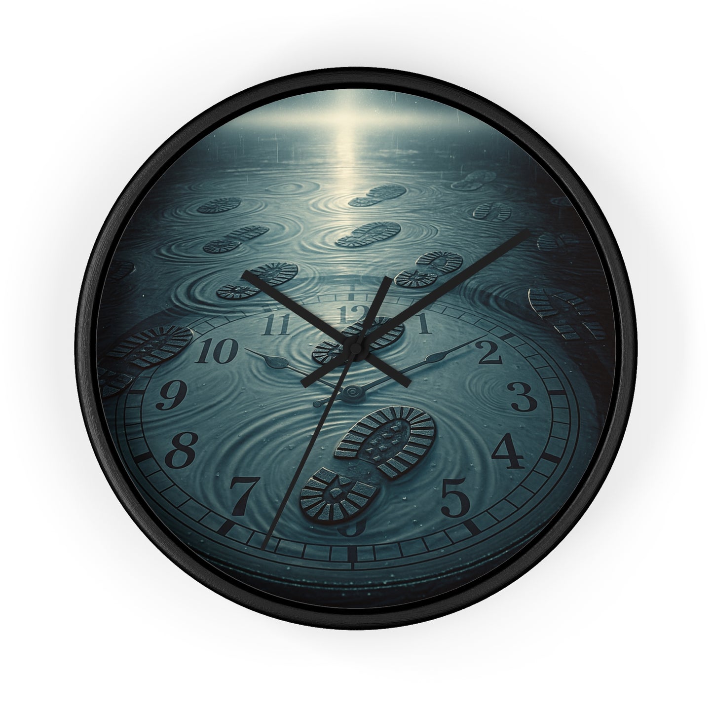 Vestund | Round Wall Clock – Black Frame, 10" x 10" (25×25 cm), Vibrant Colors, Easy to Hang