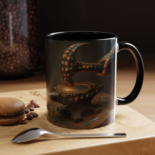 Mnéthos | Mug – Ceramic 11 oz (325 ml) Coffee/Tea Cup, Black Interior & Handle