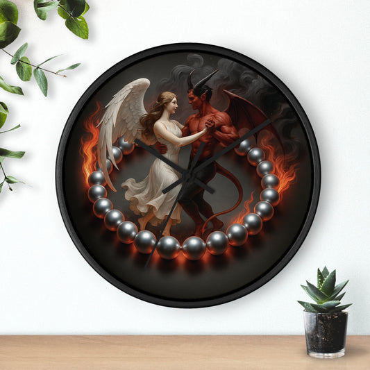 Flamor | Round Wall Clock – Black Frame, 10" x 10" (25×25 cm), Vibrant Colors, Easy to Hang