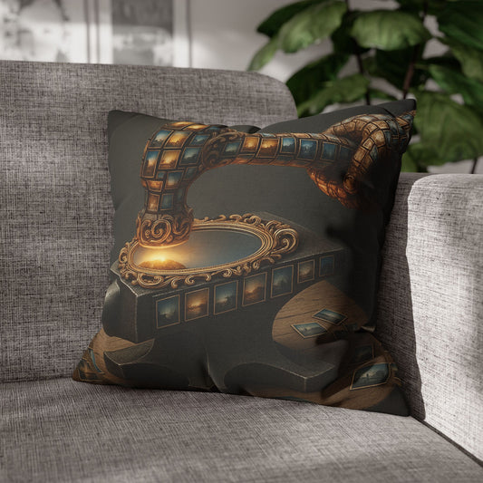 Mnéthos | Decorative Pillow 18"×18" (45×45 cm) – 100% Spun Polyester, Double-Sided Print, Hidden Beige Zipper, Machine Washable 40°C
